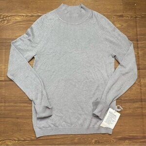 New Lululemon Soft Shine Cashmere Sweater Silver Sz 4